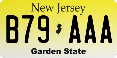 NJ license plate B79AAA