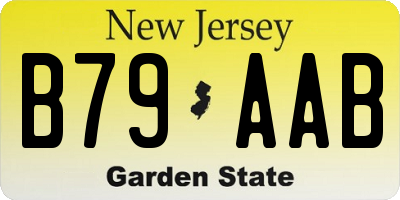 NJ license plate B79AAB