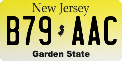 NJ license plate B79AAC