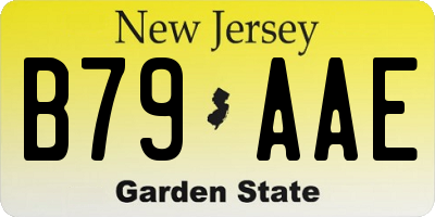NJ license plate B79AAE