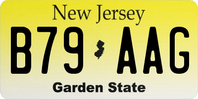 NJ license plate B79AAG