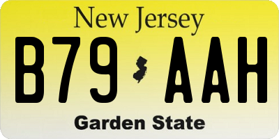 NJ license plate B79AAH