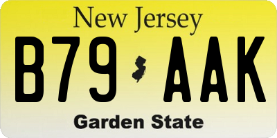 NJ license plate B79AAK
