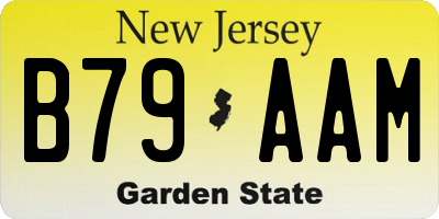 NJ license plate B79AAM