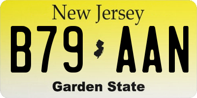 NJ license plate B79AAN