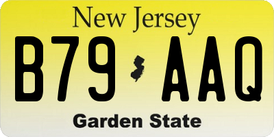 NJ license plate B79AAQ