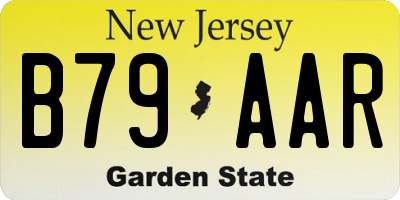 NJ license plate B79AAR