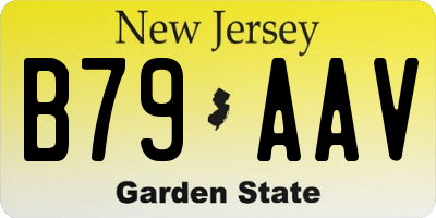 NJ license plate B79AAV