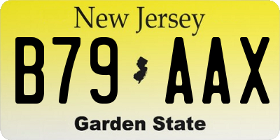 NJ license plate B79AAX