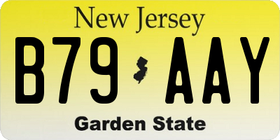 NJ license plate B79AAY