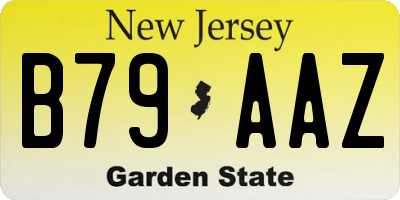 NJ license plate B79AAZ