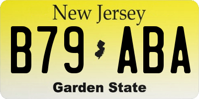 NJ license plate B79ABA