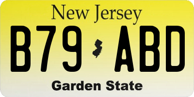 NJ license plate B79ABD