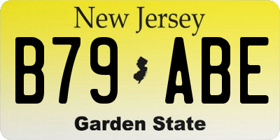 NJ license plate B79ABE