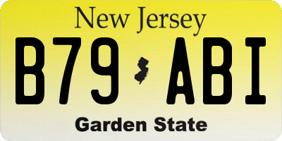 NJ license plate B79ABI