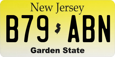 NJ license plate B79ABN