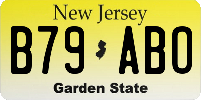NJ license plate B79ABO
