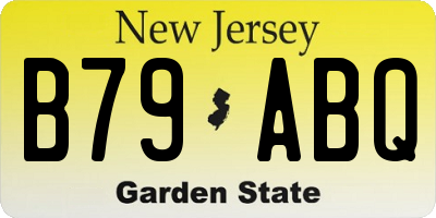 NJ license plate B79ABQ