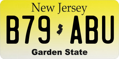 NJ license plate B79ABU