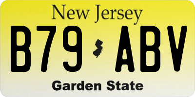 NJ license plate B79ABV