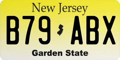 NJ license plate B79ABX