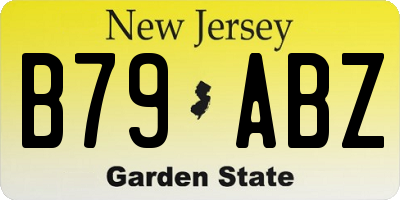NJ license plate B79ABZ