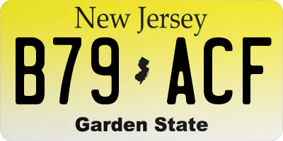 NJ license plate B79ACF