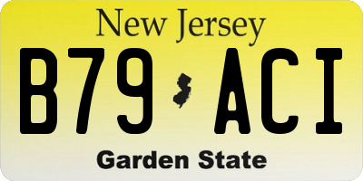 NJ license plate B79ACI