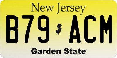 NJ license plate B79ACM
