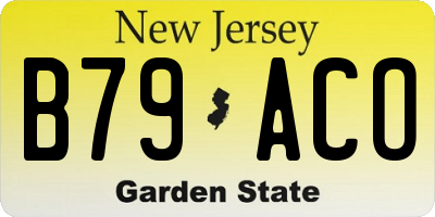 NJ license plate B79ACO