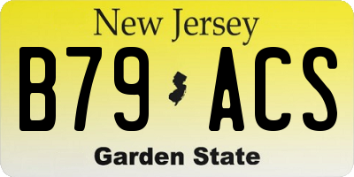 NJ license plate B79ACS