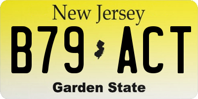NJ license plate B79ACT