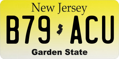 NJ license plate B79ACU