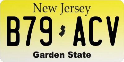 NJ license plate B79ACV