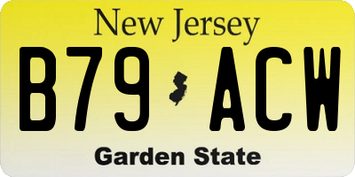 NJ license plate B79ACW