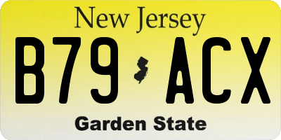 NJ license plate B79ACX
