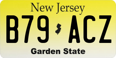 NJ license plate B79ACZ