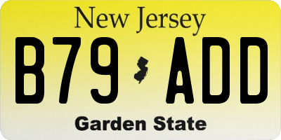NJ license plate B79ADD