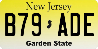 NJ license plate B79ADE