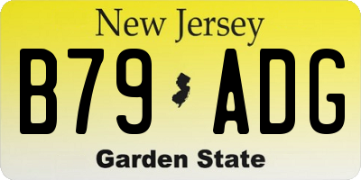 NJ license plate B79ADG