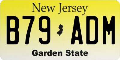 NJ license plate B79ADM
