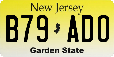 NJ license plate B79ADO