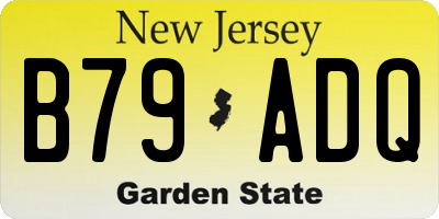 NJ license plate B79ADQ