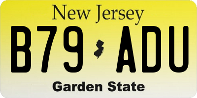 NJ license plate B79ADU