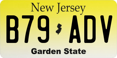 NJ license plate B79ADV