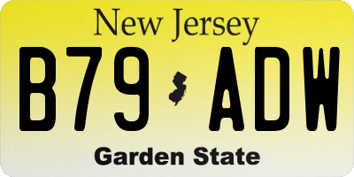 NJ license plate B79ADW
