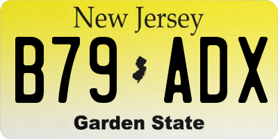 NJ license plate B79ADX