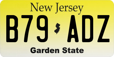 NJ license plate B79ADZ