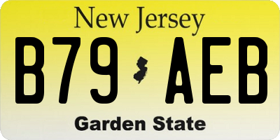NJ license plate B79AEB