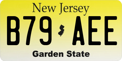 NJ license plate B79AEE
